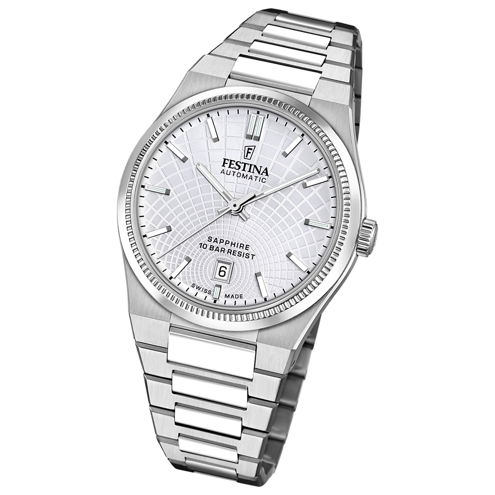 Festina Herrenuhr Swiss Made Armbanduhr Edelstahl silber UF20083/1