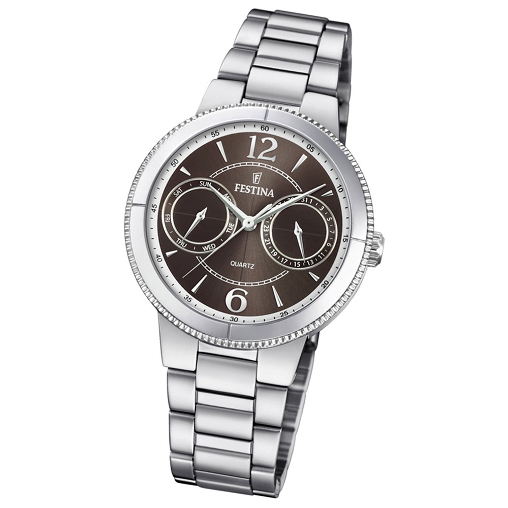 Festina Damen Armband-Uhr F20206/2 Quarz Edelstahl silber UF20206/2