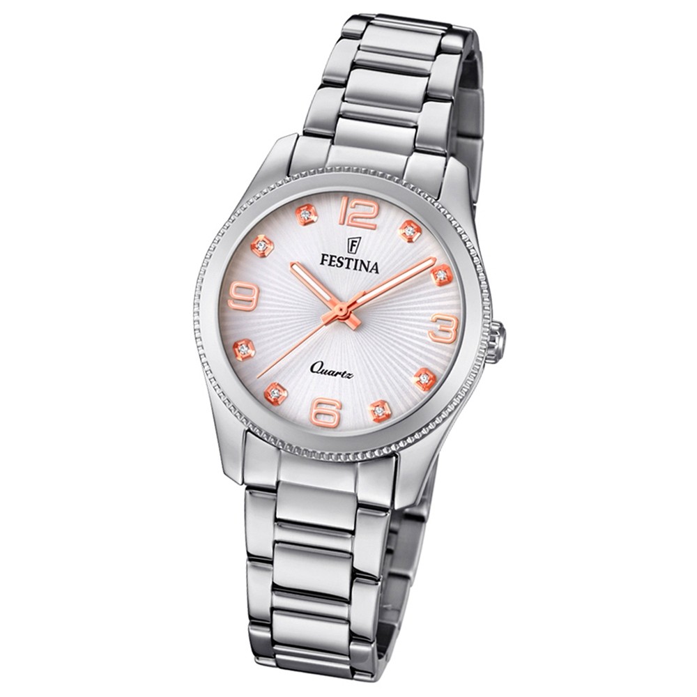 Festina Damen Armband-Uhr F20208/1 Quarz Edelstahl silber UF20208/1