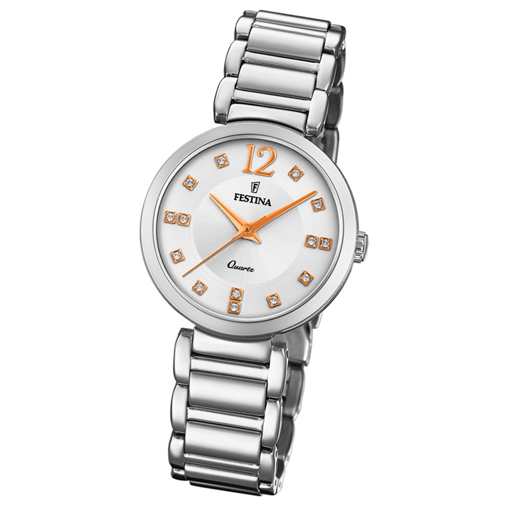 Festina Damen Armband-Uhr F20212/3 Quarz Edelstahl silber UF20212/3