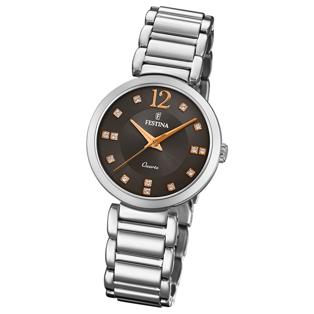 Festina Damen Armband-Uhr F20212/4 Quarz Edelstahl silber UF20212/4