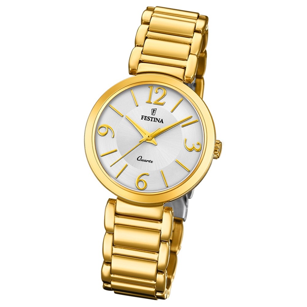 Festina Damen Armband-Uhr F20214/1 Quarz Edelstahl gold UF20214/1