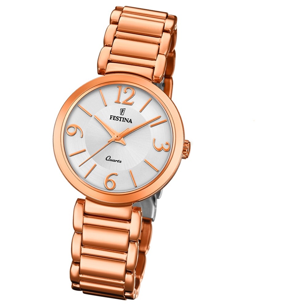 Festina Damen Armband-Uhr F20215/1 Quarz Edelstahl rosé UF20215/1