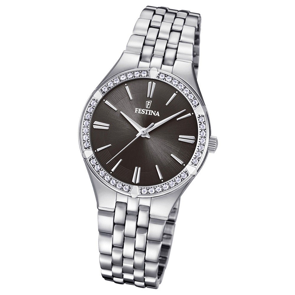 Festina Damen Armband-Uhr F20223/2 Quarz Edelstahl silber UF20223/2