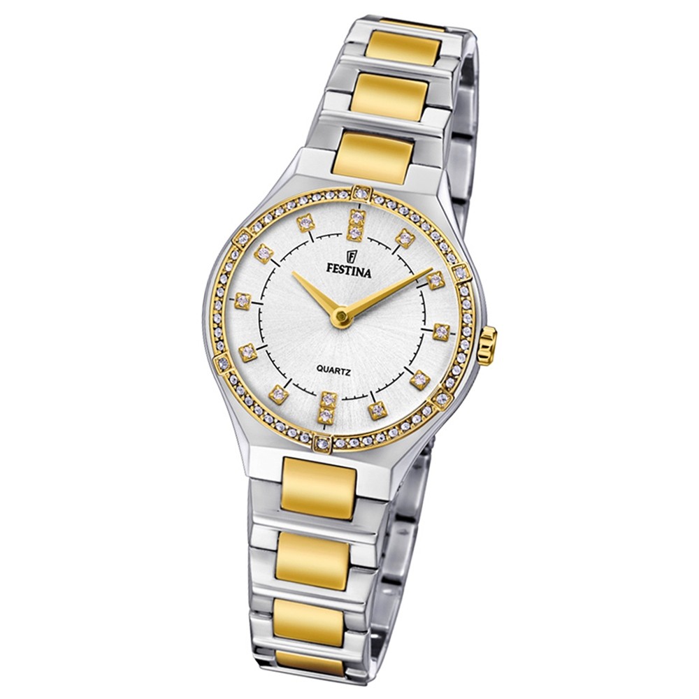 Festina Damen Uhr Edelstahl silber gold F20226/1 Slim Collection UF20226/1
