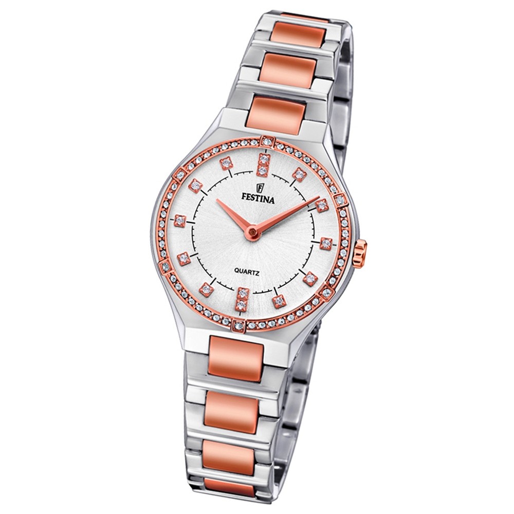 Festina Damen Uhr Edelstahl silber rosé F20226/3 Slim Collection UF20226/3