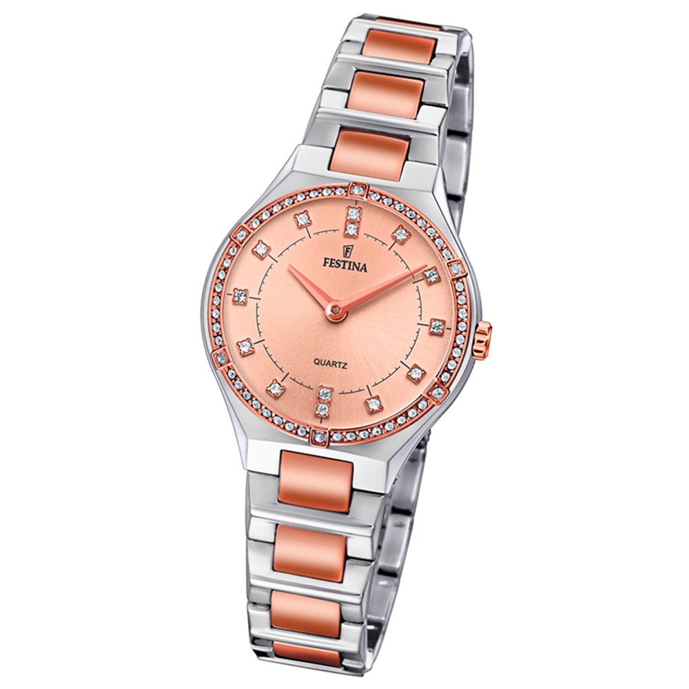 Festina Damen Uhr Edelstahl silber rosé F20226/4 Slim Collection UF20226/4