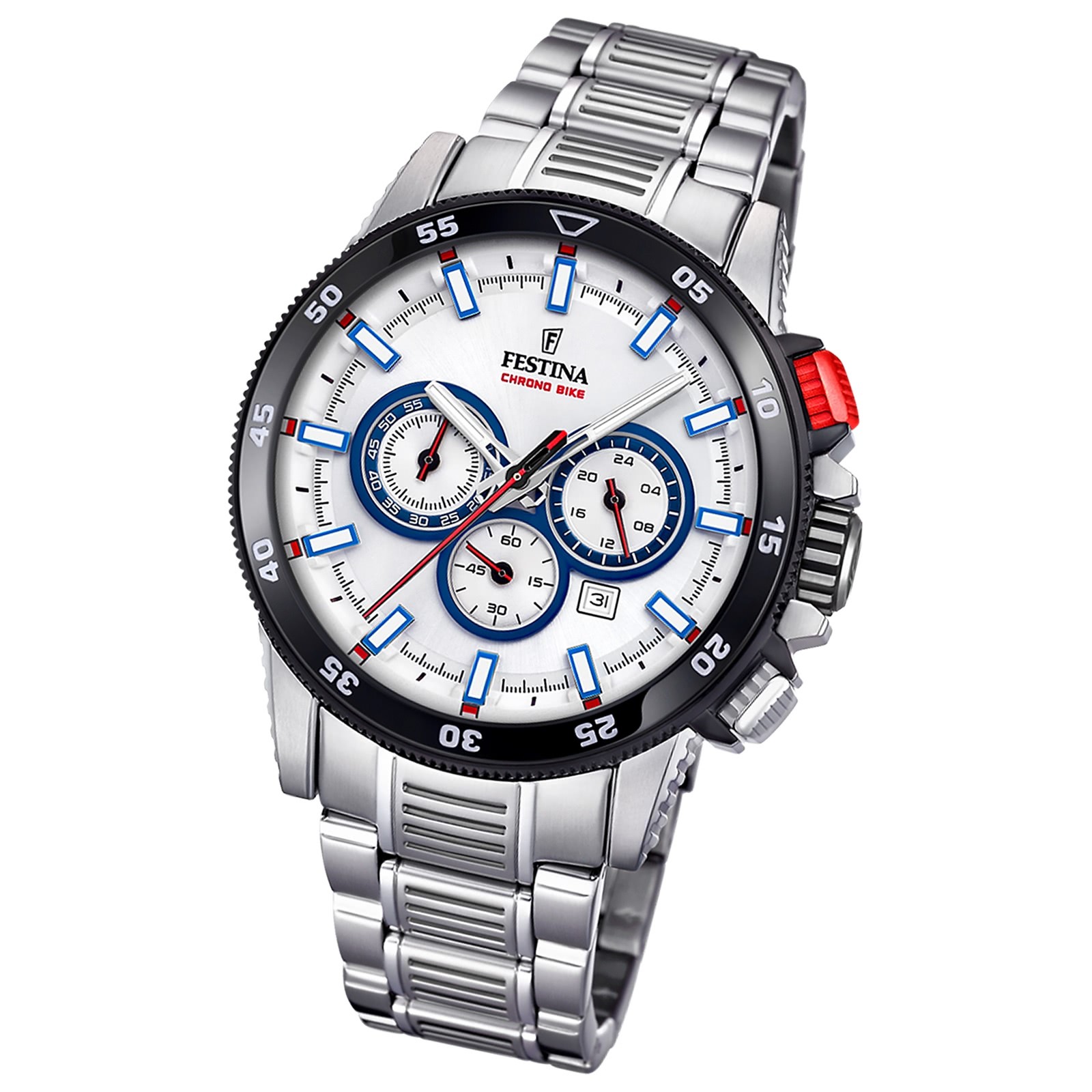 Festina Herren Armbanduhr Chrono Bike F20352/1 Quarz Edelstahl silber UF20352/1