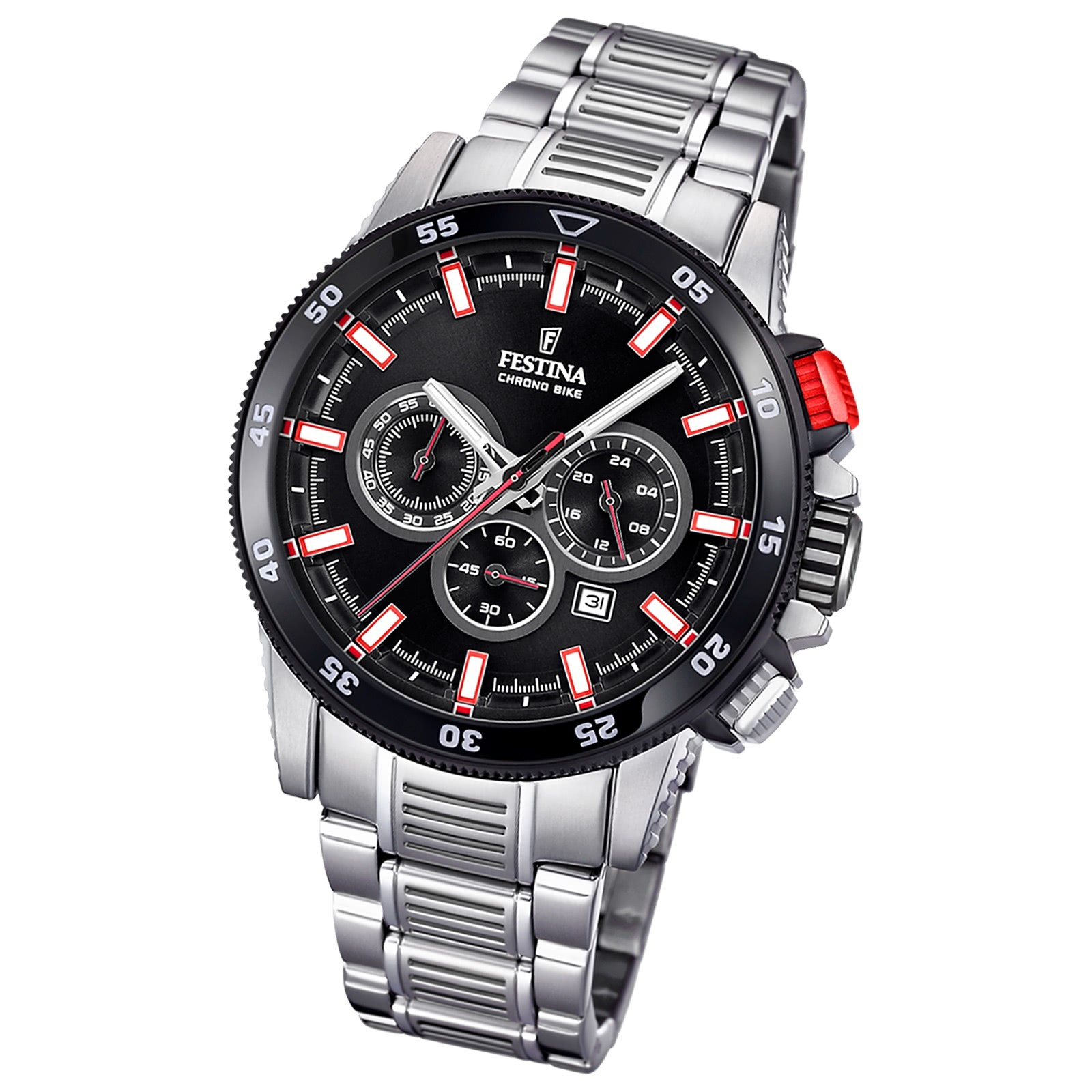 Festina Herren Armbanduhr Chrono Bike F20352/4 Quarz Edelstahl silber UF20352/4