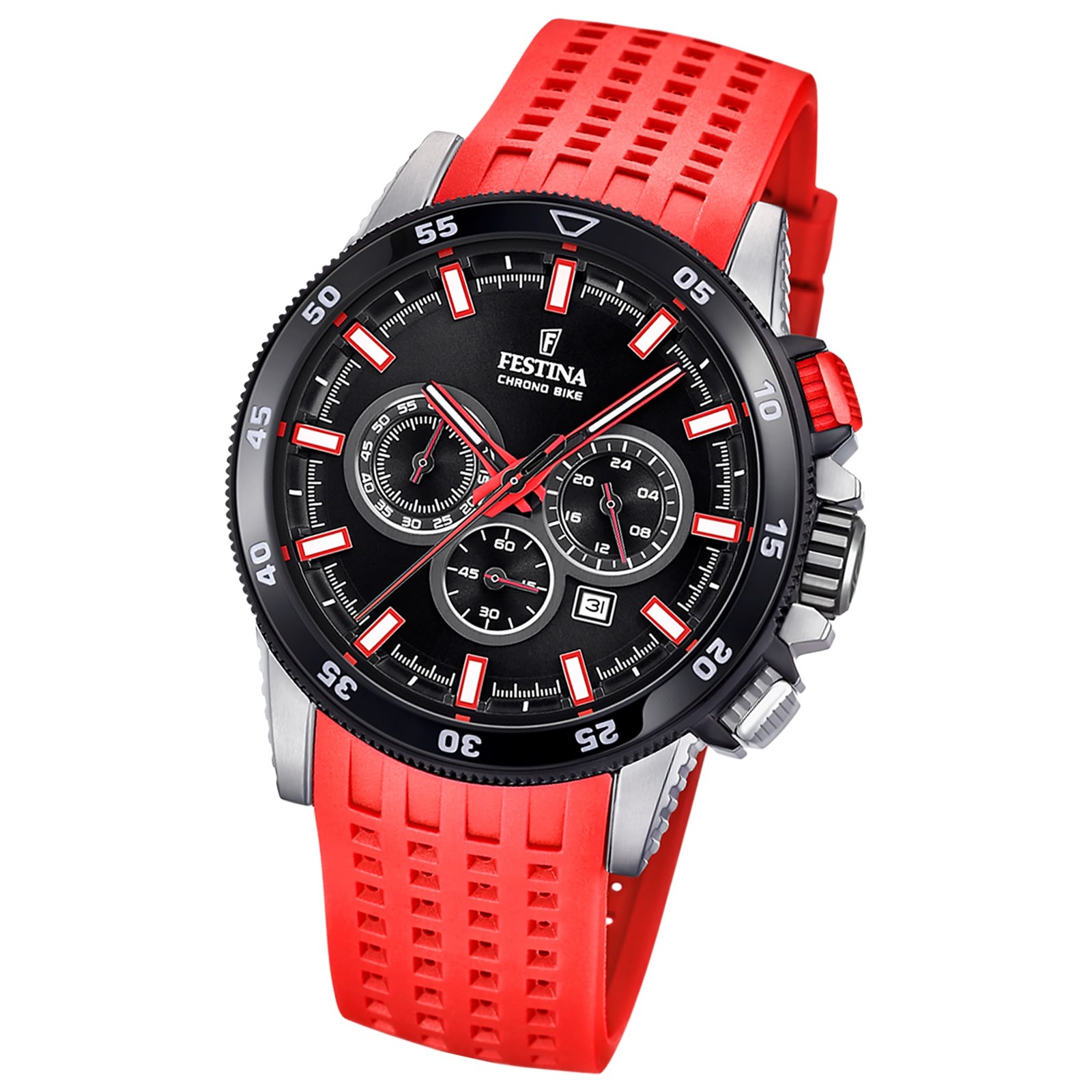 Festina Herren Armbanduhr Chrono Bike F20353/8 Quarz PU rot UF20353/8