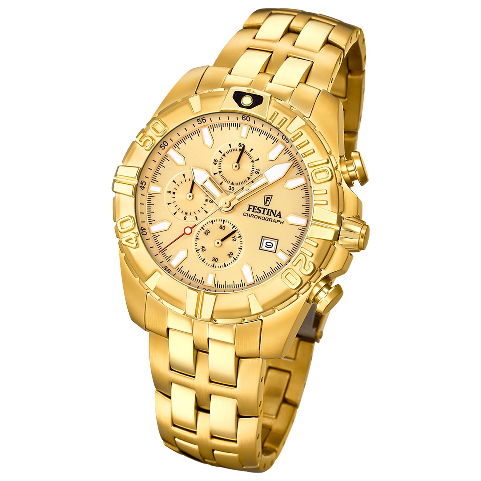 Festina Herren Armbanduhr Chronograph Sport F20356/1 Edelstahl gold UF20356/1