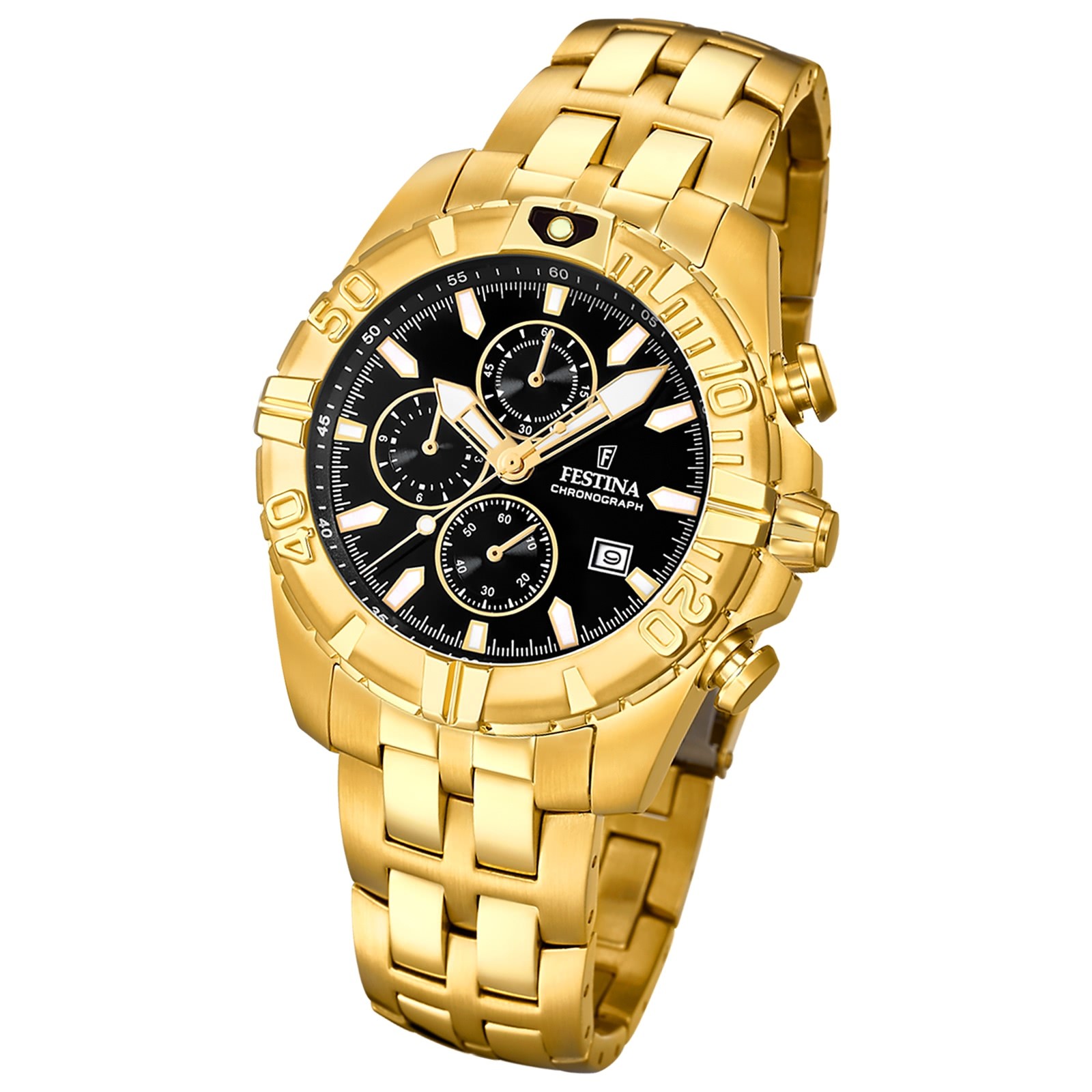 Festina Herren Armbanduhr Chronograph Sport F20356/4 Edelstahl gold UF20356/4