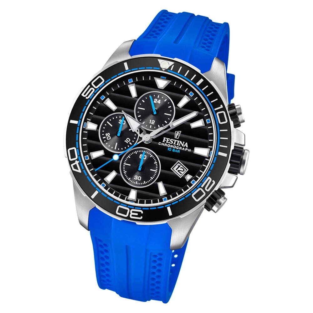 Festina Herren Armbanduhr The Originals F20370/5 Quarz PU blau UF20370/5