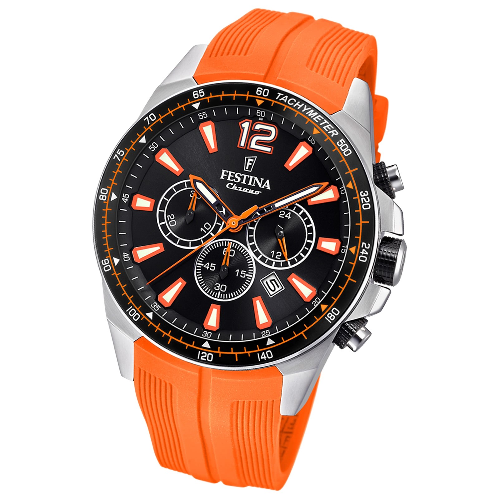 Festina Herren Armbanduhr The Originals F20376/5 Quarz PU orange UF20376/5