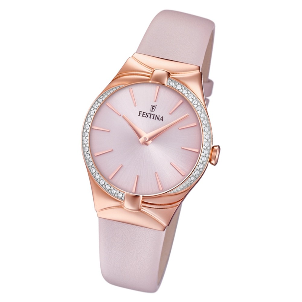 Festina Damen Armbanduhr Mademoiselle F20390/1 Quarz Leder rosa UF20390/1