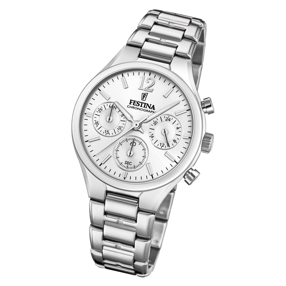 Festina Damen Armbanduhr Boyfriend F20391/1 Quarz Edelstahl silber UF20391/1