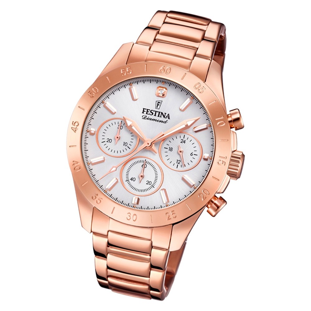 Festina Damen Armbanduhr Boyfriend F20399/1 Quarz Edelstahl rose UF20399/1