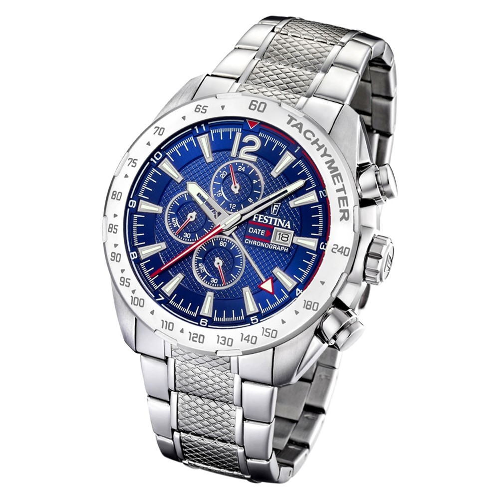 Festina Herren Armbanduhr Chronograph Sport F20439/2 Edelstahl silber UF20439/2