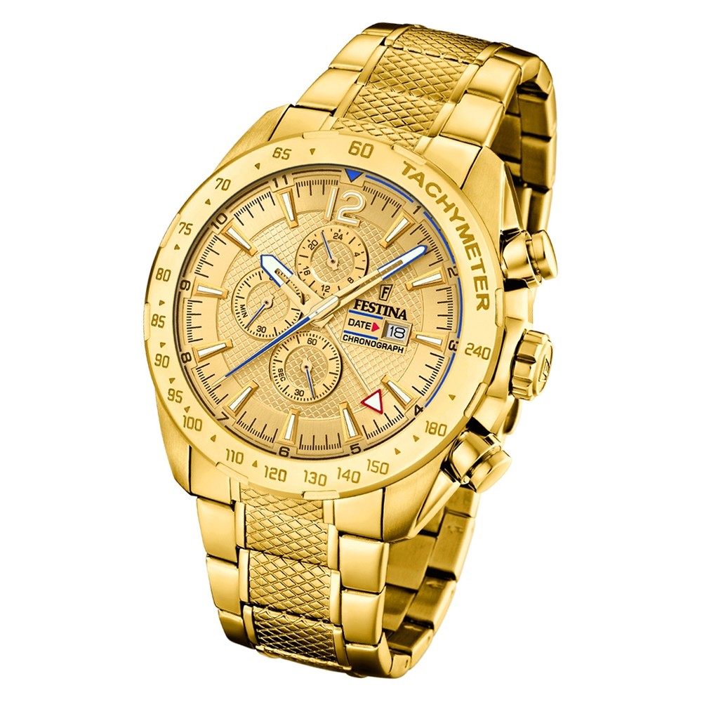 Festina Herren Armbanduhr Prestige F20441/1 Quarz Edelstahl gold UF20441/1