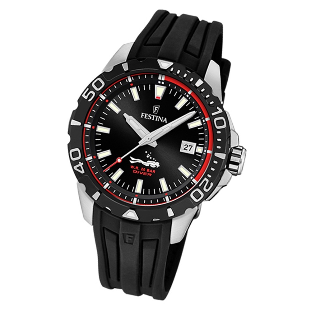 Festina Herren Armbanduhr The Originals F20462/2 Quarz PU schwarz UF20462/2