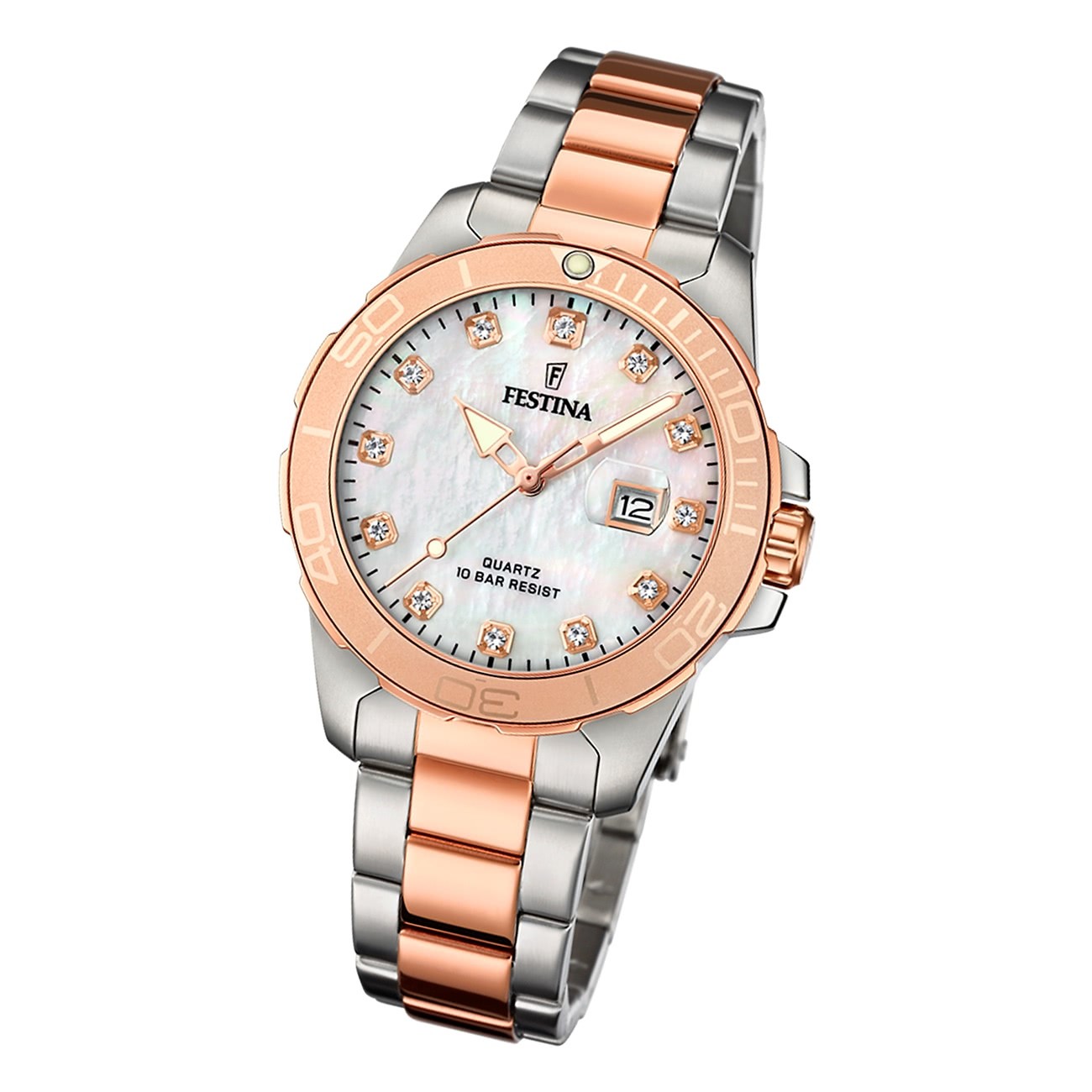 Festina Damen Armbanduhr Boyfriend F20505/1 Edelstahl silber rosa UF20505/1