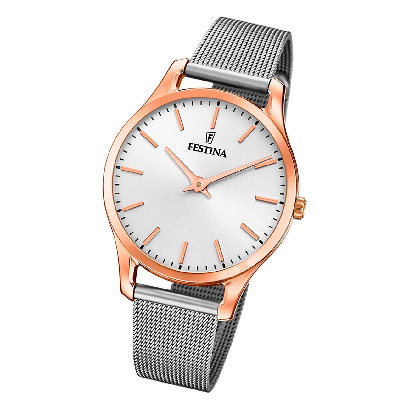 Festina Damen Armbanduhr Boyfriend F20507/1 Analog Edelstahl silber UF20507/1