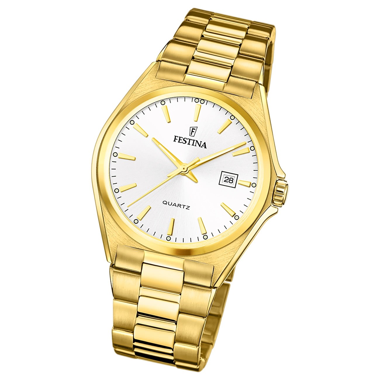 Festina Herrenuhr Klassik F20555/2 Armbanduhr Edelstahl gold UF20555/2