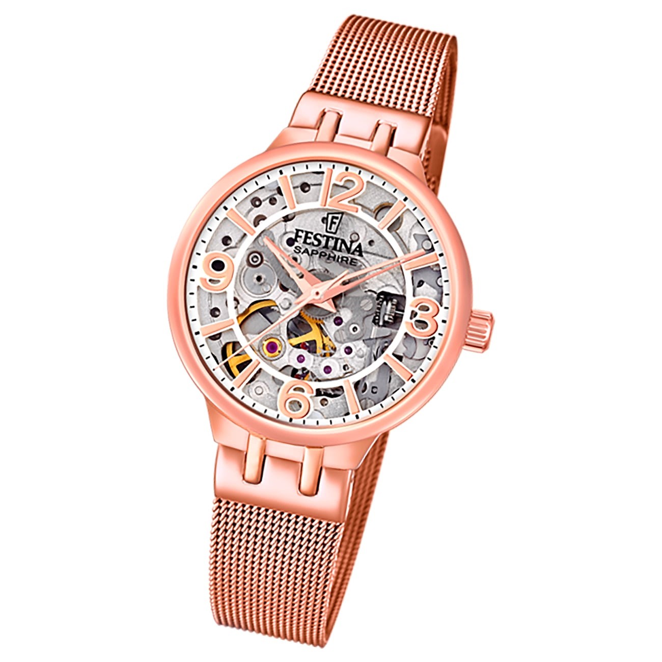 Festina Damenuhr Automatik F20581/2 Armbanduhr Edelstahl rosé UF20581/2