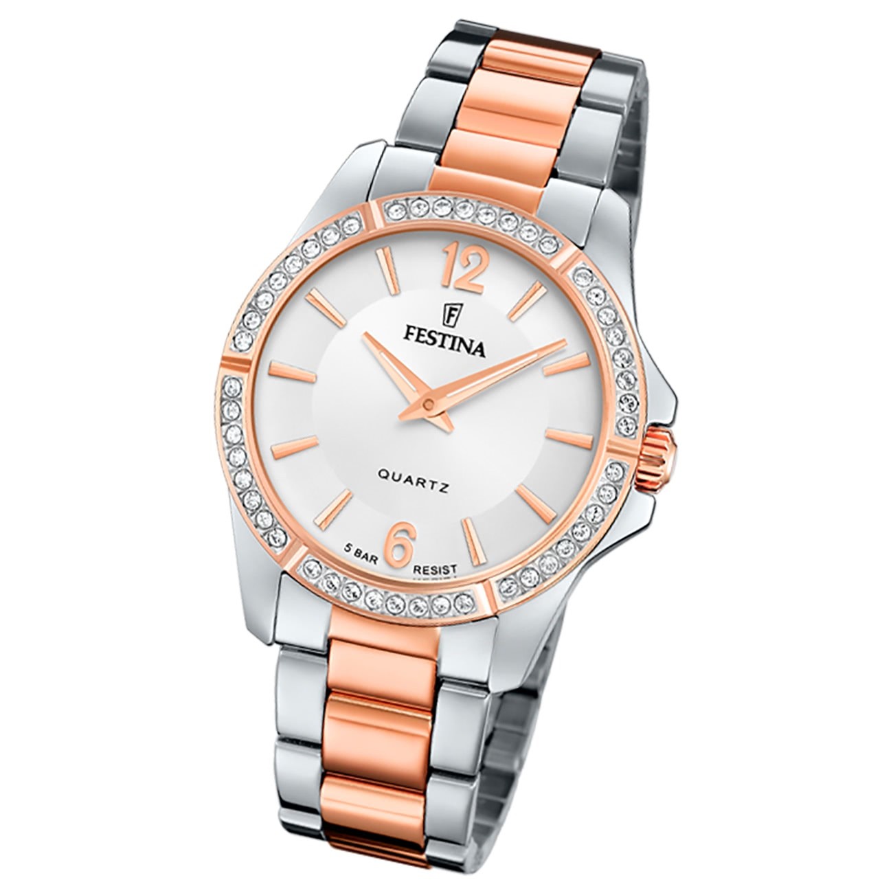 Festina Damenuhr Edelstahl silber rosé Festina Mademoiselle Armbanduhr UF20595/1