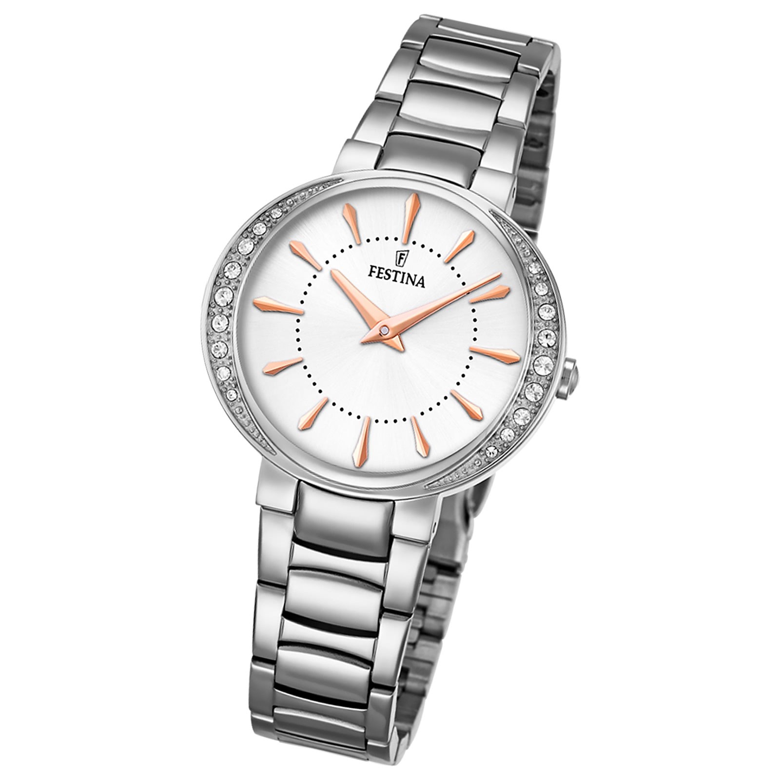 Festina Damenuhr Boyfriend Armbanduhr Edelstahl silber UF20686/1