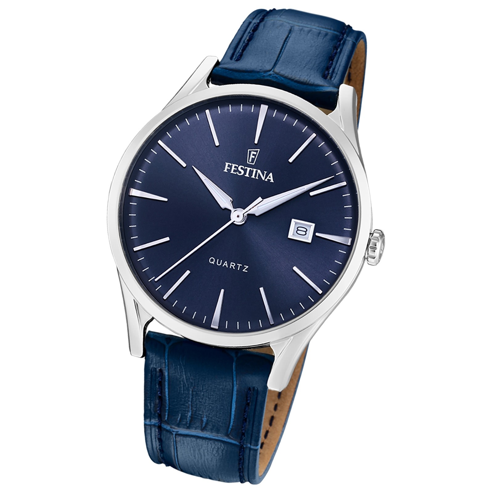 Festina Herrenuhr Klassik Armbanduhr Leder blau UF20688/3