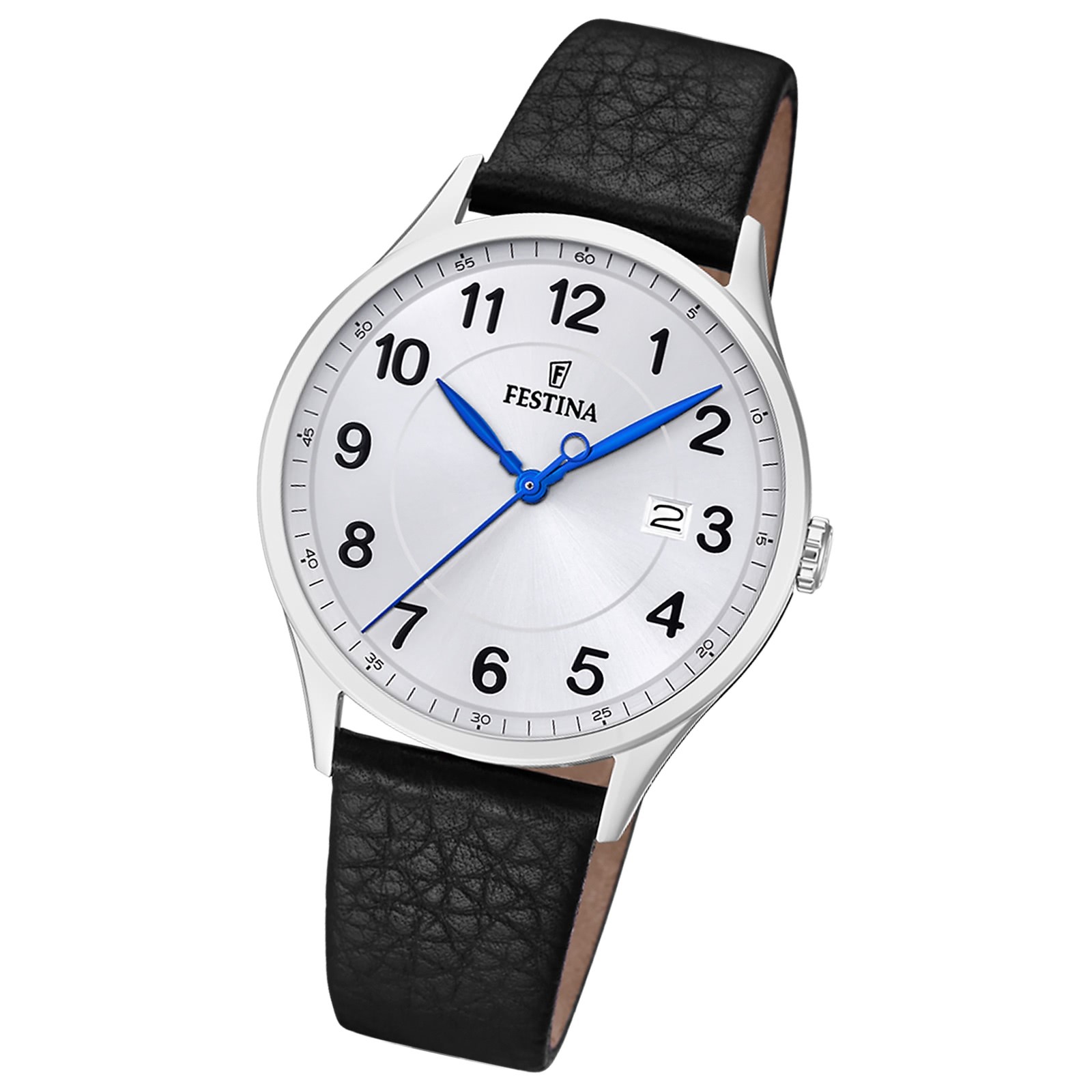 Festina Herrenuhr Klassik Armbanduhr Leder schwarz UF20689/1