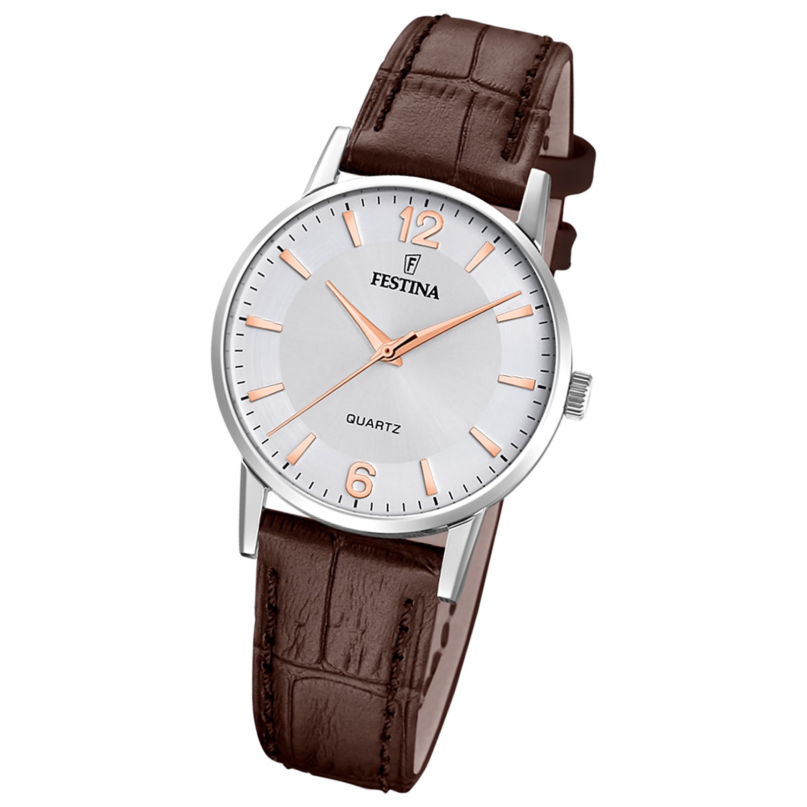 Festina Herrenuhr Klassik Armbanduhr Leder braun UF20691/2
