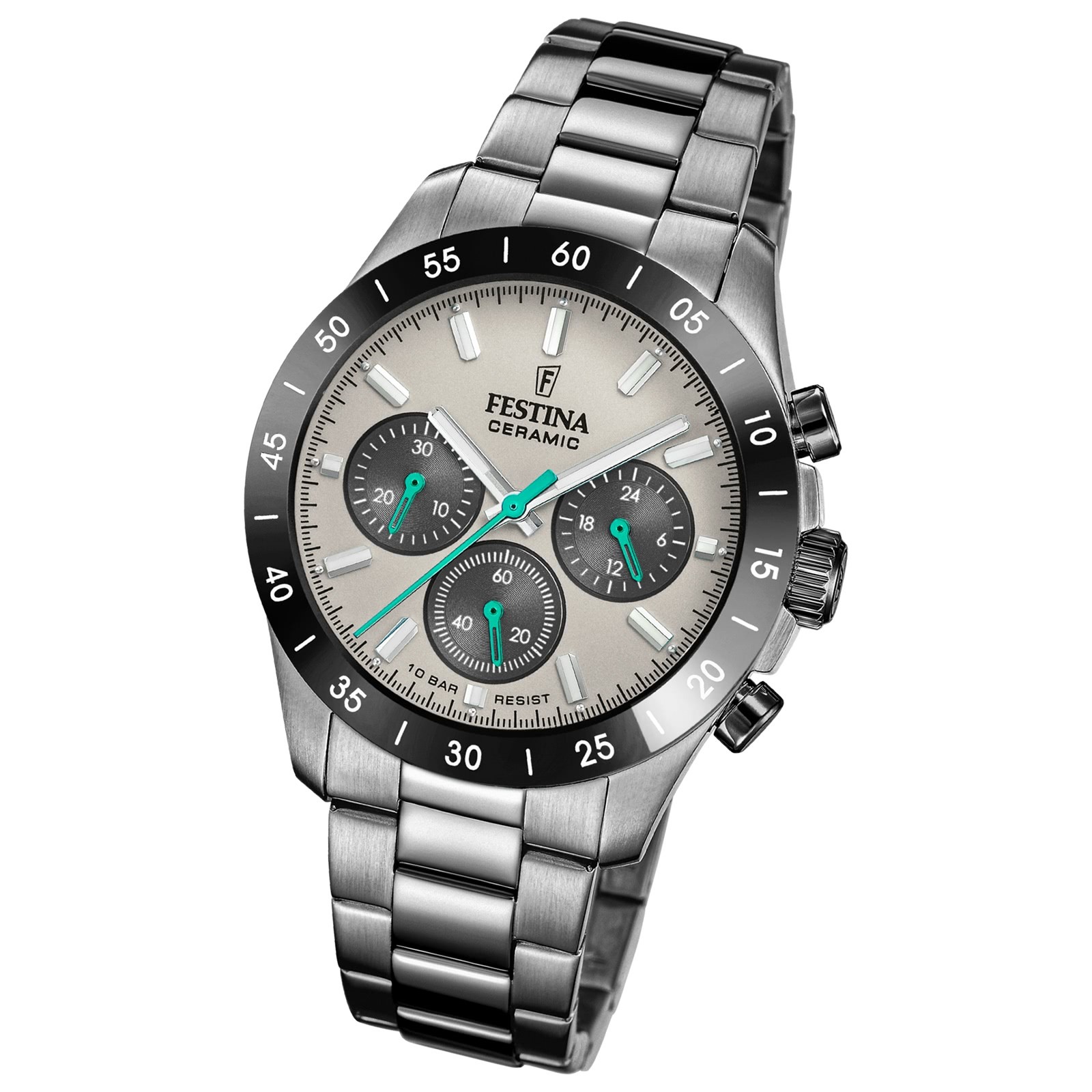 Festina Herrenuhr Keramik Armbanduhr Edelstahl dunkelgrau UF20703/1