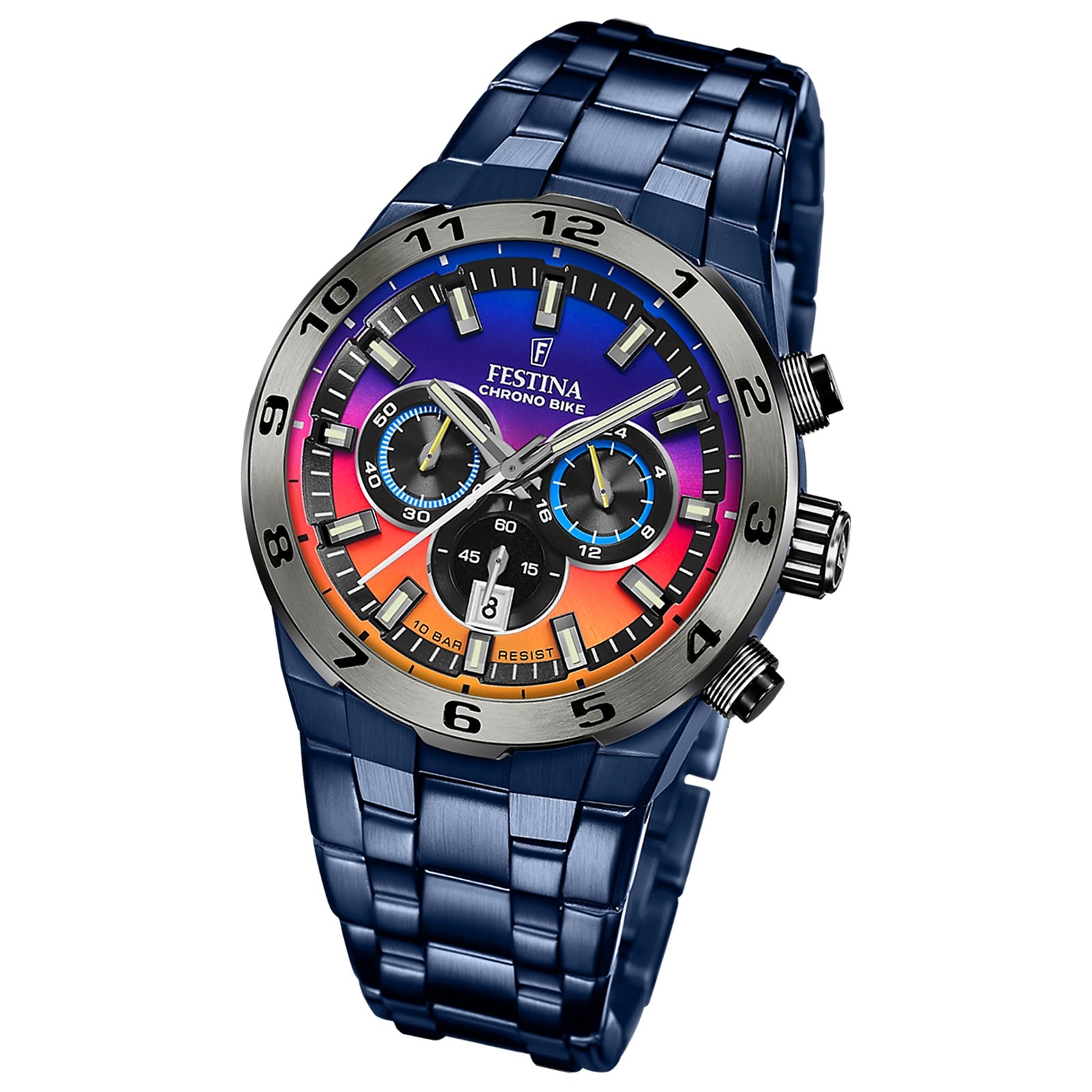 Festina Herrenuhr Chrono Bike Armbanduhr Edelstahl blau UF20709/1