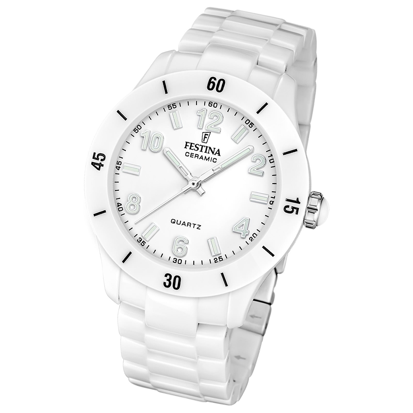 Festina Damenuhr Keramik Armbanduhr Keramik weiß UF20720/1