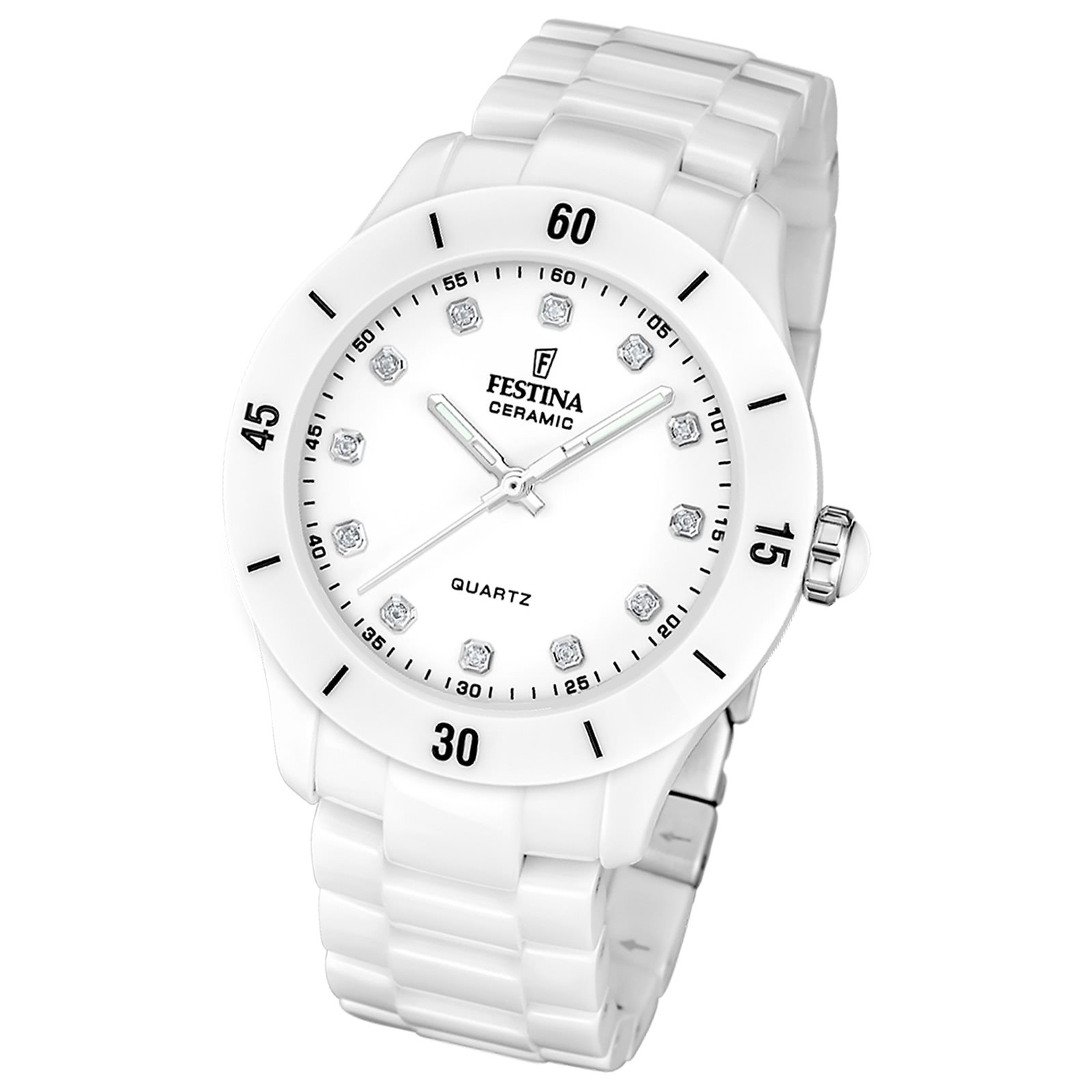 Festina Damenuhr Keramik Armbanduhr Keramik weiß UF20720/2