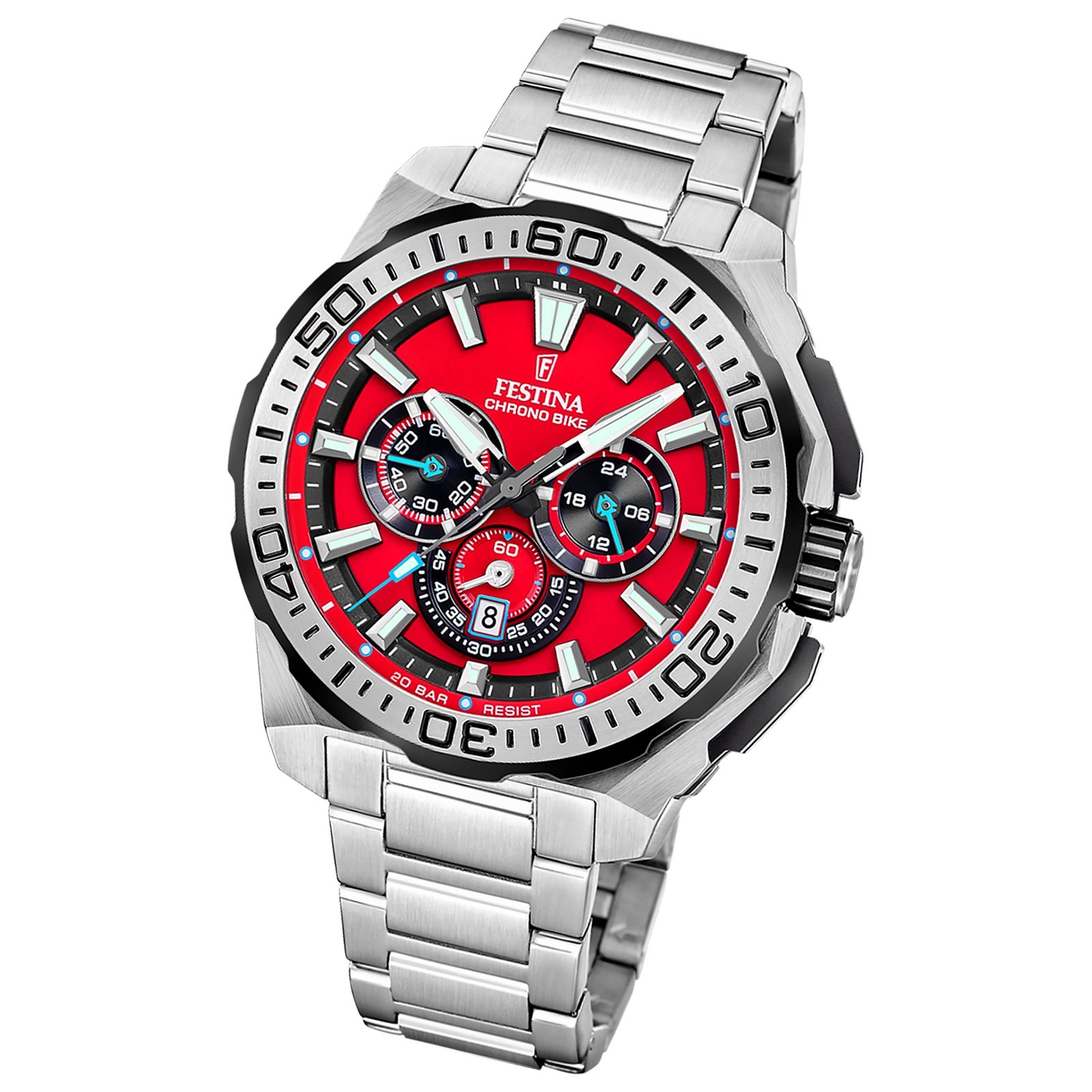 Festina Herrenuhr Chrono Bike Armbanduhr Edelstahl silber UF20724/5