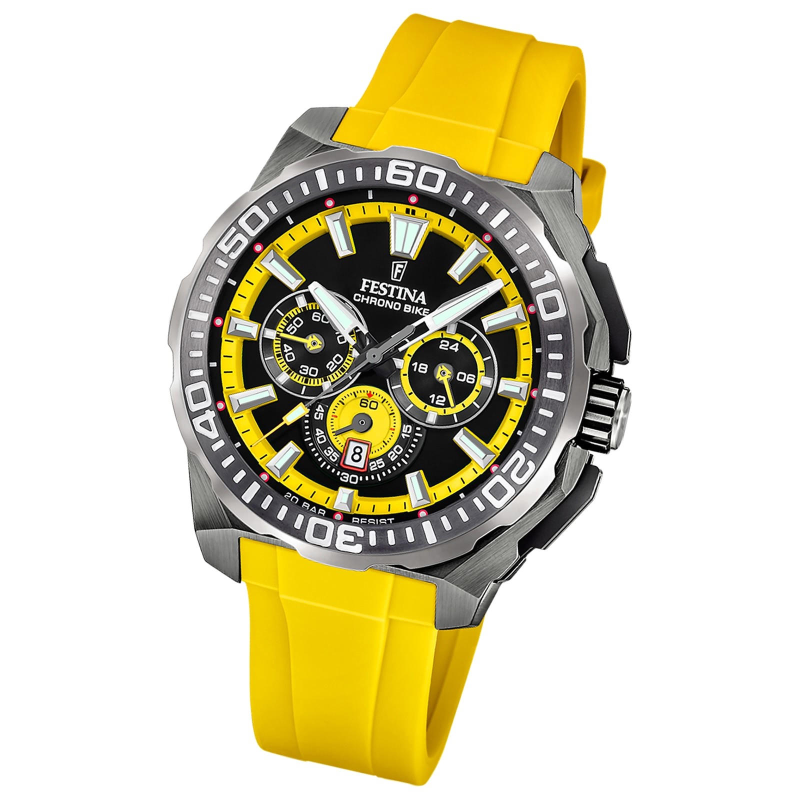 Festina Herrenuhr Chrono Bike Armbanduhr Kautschuk gelb UF20725/1