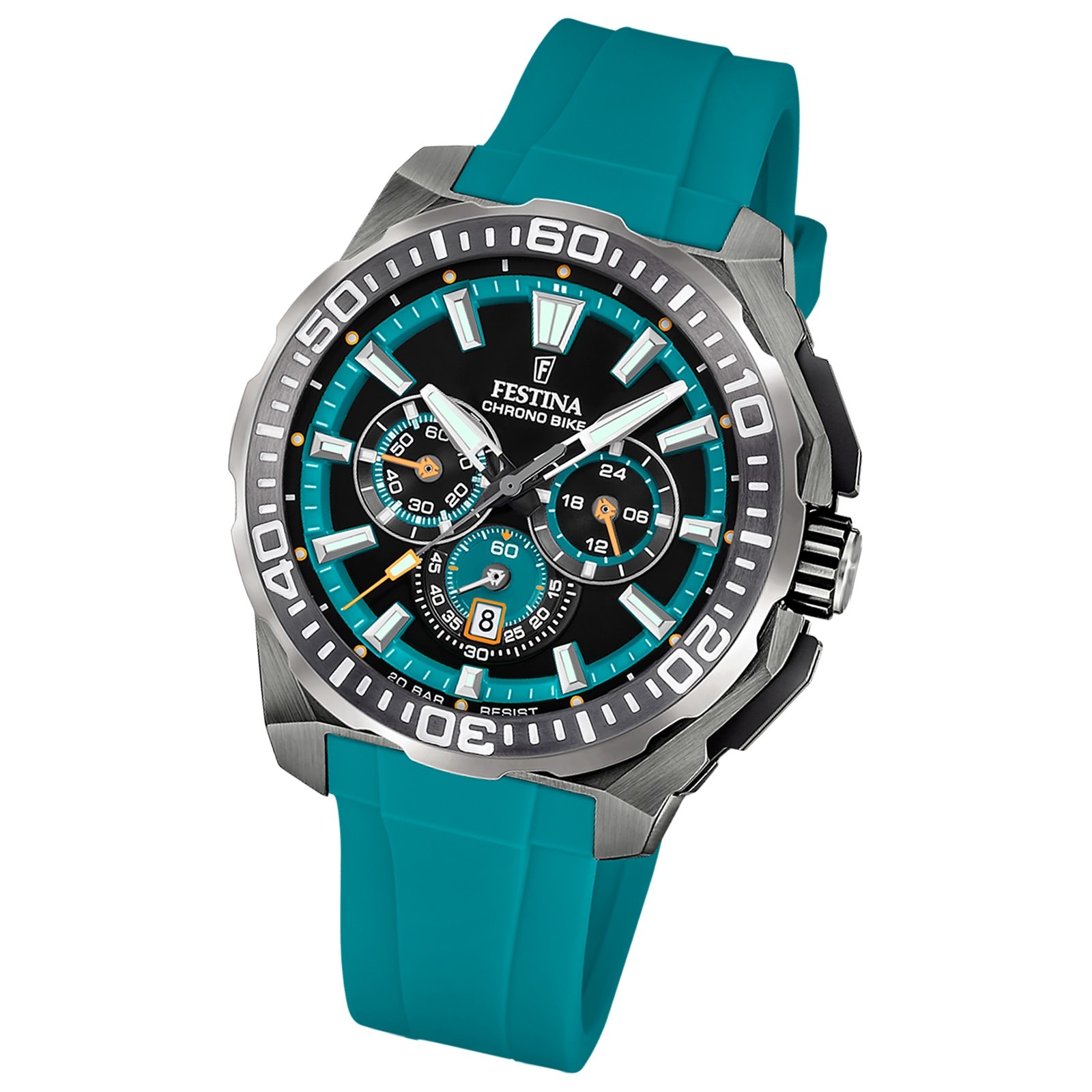 Festina Herrenuhr Chrono Bike Armbanduhr Kautschuk türkis UF20725/6