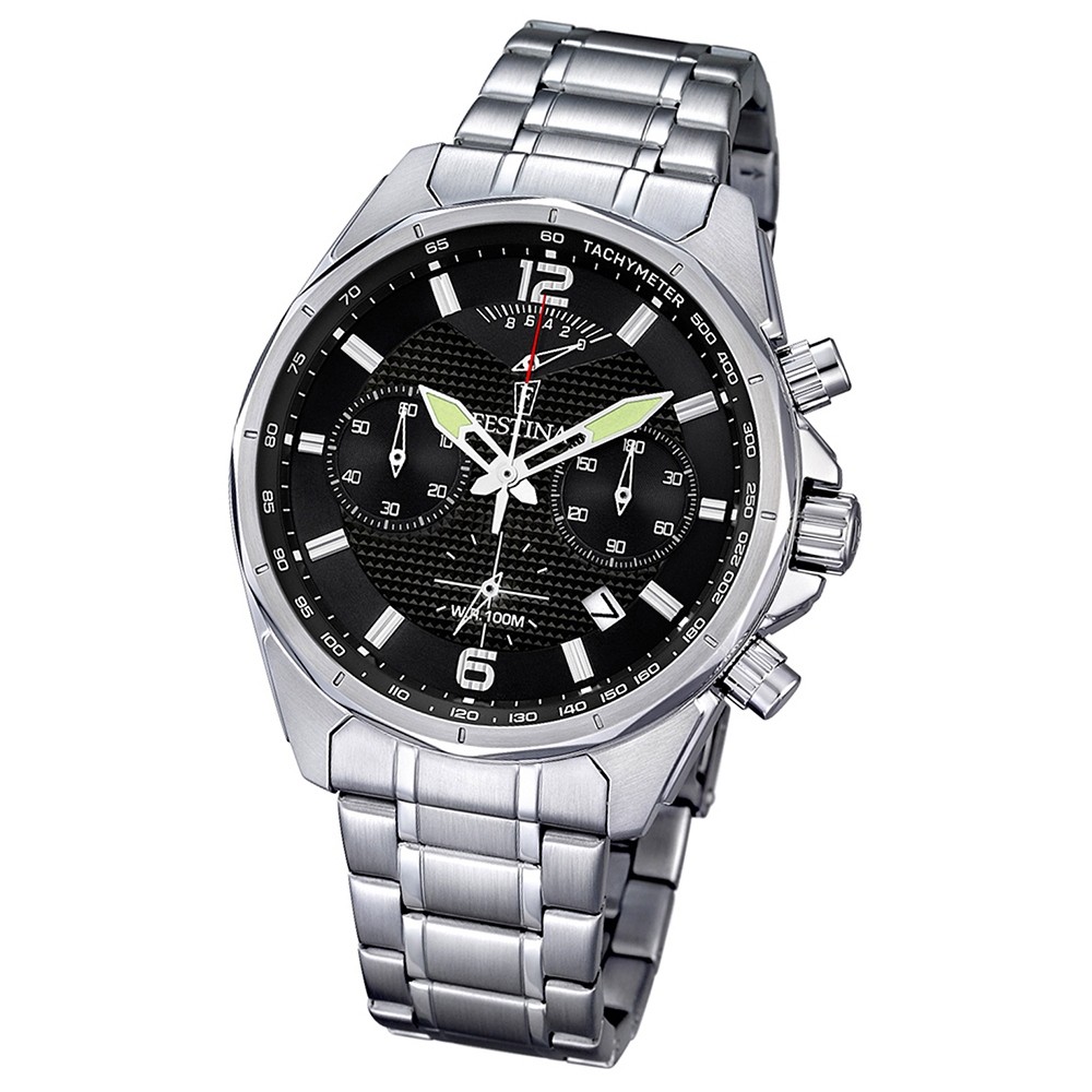 FESTINA Herren-Armbanduhr Chronograph Quarz Edelstahl silber Sport Uhr UF6835/4