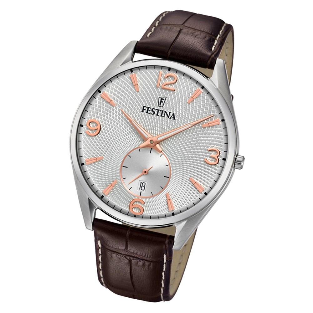 Festina Herren Armbanduhr Retro F6857/7 Quarz Leder braun UF6857/7