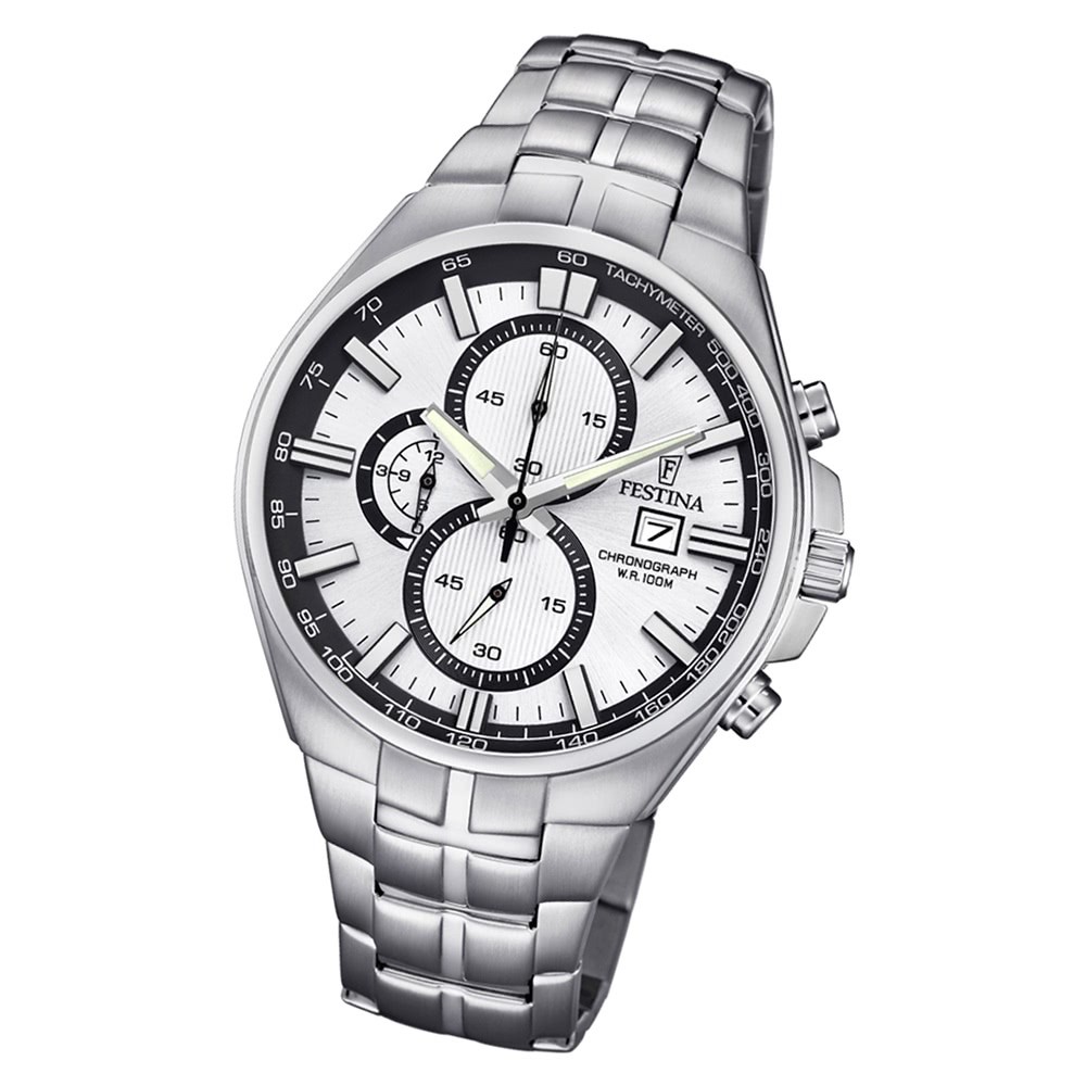 Festina Herren Armbanduhr Chronograph F6862/1 Quarz Edelstahl UF6862/1