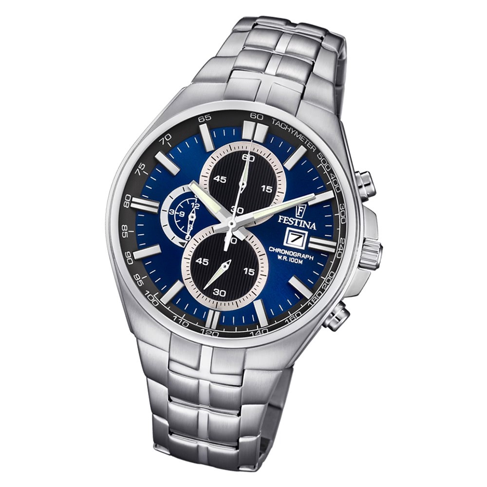 Festina Herren Armbanduhr Chronograph F6862/3 Quarz Edelstahl UF6862/3