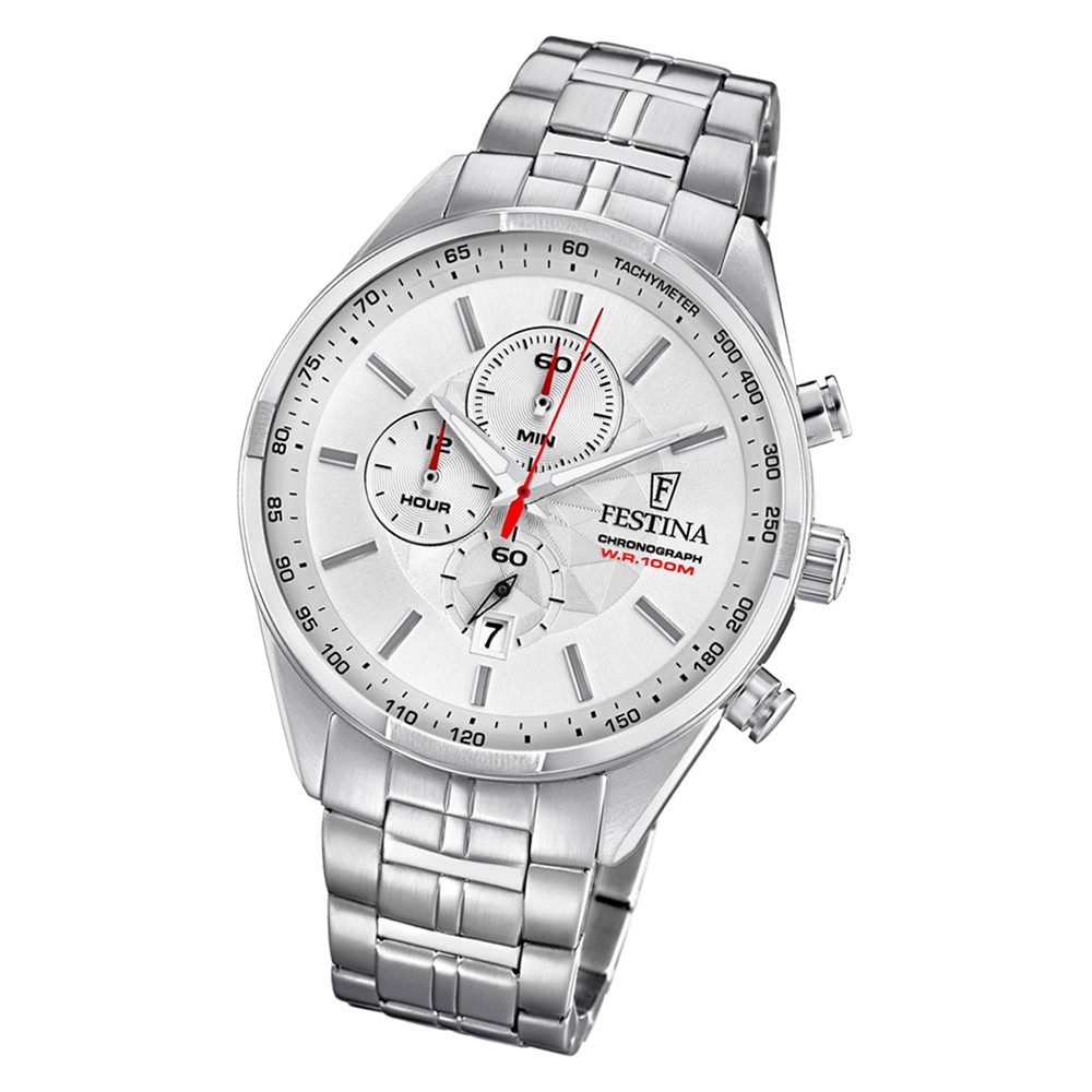 Festina Herrenuhr Chronograph Sport F6863/1 Quarz Edelstahl silber UF6863/1