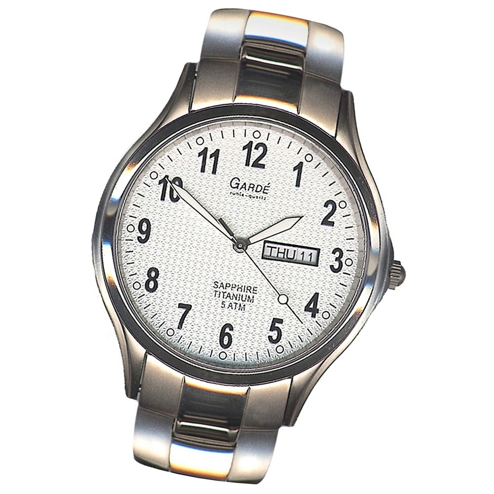 GARDE Herren-Uhr Quarzuhr Elegance 90402 Titan-Armbanduhr UGA90402