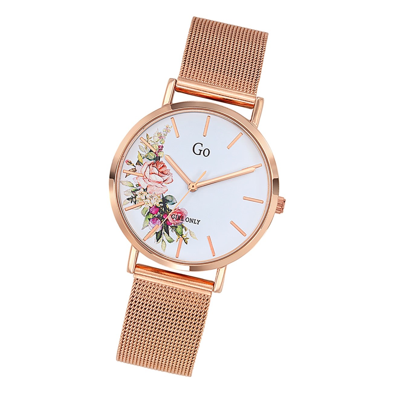 Girl Only Damen Armbanduhr GO 695297 Analog Uhr Edelstahl rosegold UGO695297