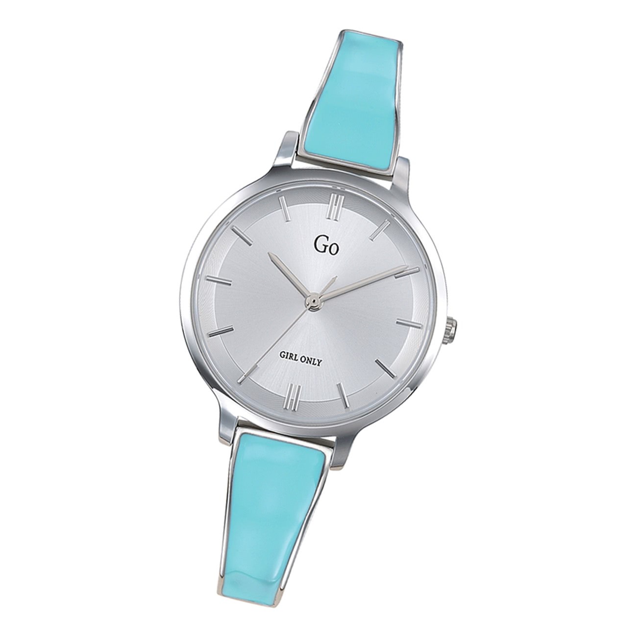 Girl Only GO Damenuhr Analog Quarzuhr mit Edelstahlarmband silber türkis UGO695326