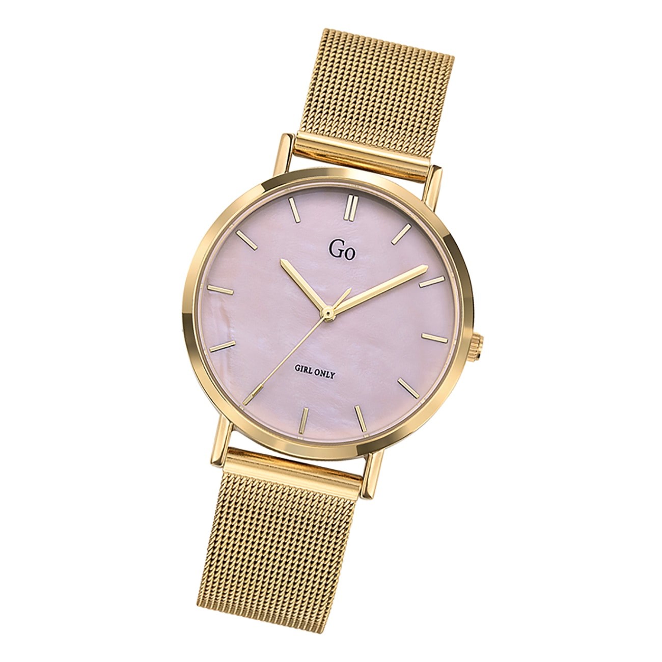 Girl Only Damen Armbanduhr GO 695334 Analog Quarz Uhr Edelstahl gold UGO695334