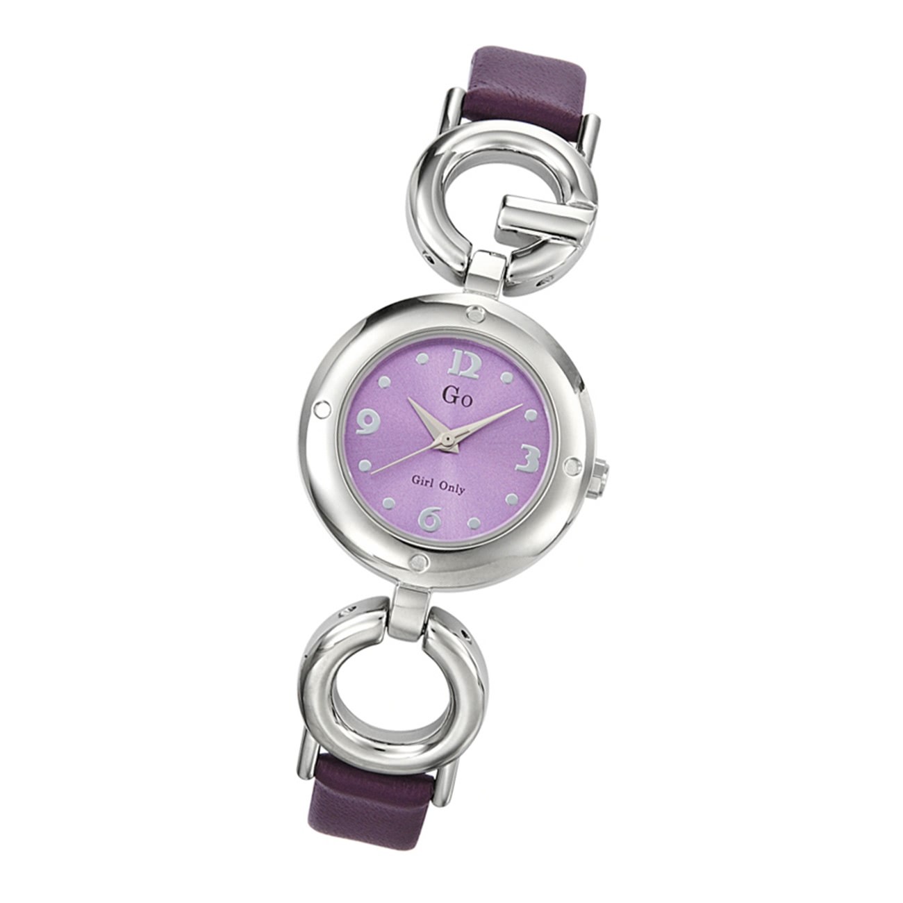 Girl Only GO Damenuhr Analog Quarzuhr mit Leder Edelstahlarmband lila UGO697390